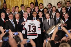 President Obama Welcomes NHL Champion Chicago Blackhawks To The White House